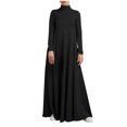 thumbnail image 2 of Gspmoly Robes d'Été pour Femmes, Robe Décontractée Grande Taille pour Femmes à Col Montant, Couleur Unie, Manches Longues, Hiver Automne, Basique, Maxi Longue Décontractée, Robe Quotidienne de Vacances, Robes de Soirée pour Femmes, Économies, 2 of 6