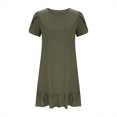 thumbnail image 4 of Liquidation d'Été 2025! Robe pour Femme Grande Taille, Liquidation de Robes d'Été pour Femmes, Robe d'Été pour Femme en Coton et Lin à Manches, Ourlet Volanté, Jupe Longue, 4 of 5