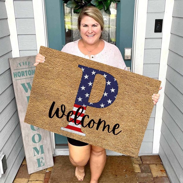 TopLLC Bathroom Rugs 4th Of July Door Mat Patriotic Doormat Entryway Rug Welcome Independence Day Doormat Stain And Fad Patriotic Decor Welcome Outdoor Mat A map