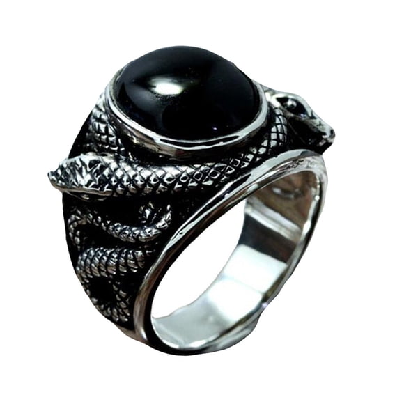 1Pcs Snake Rings For Women Black Iron Finger Ring For Party