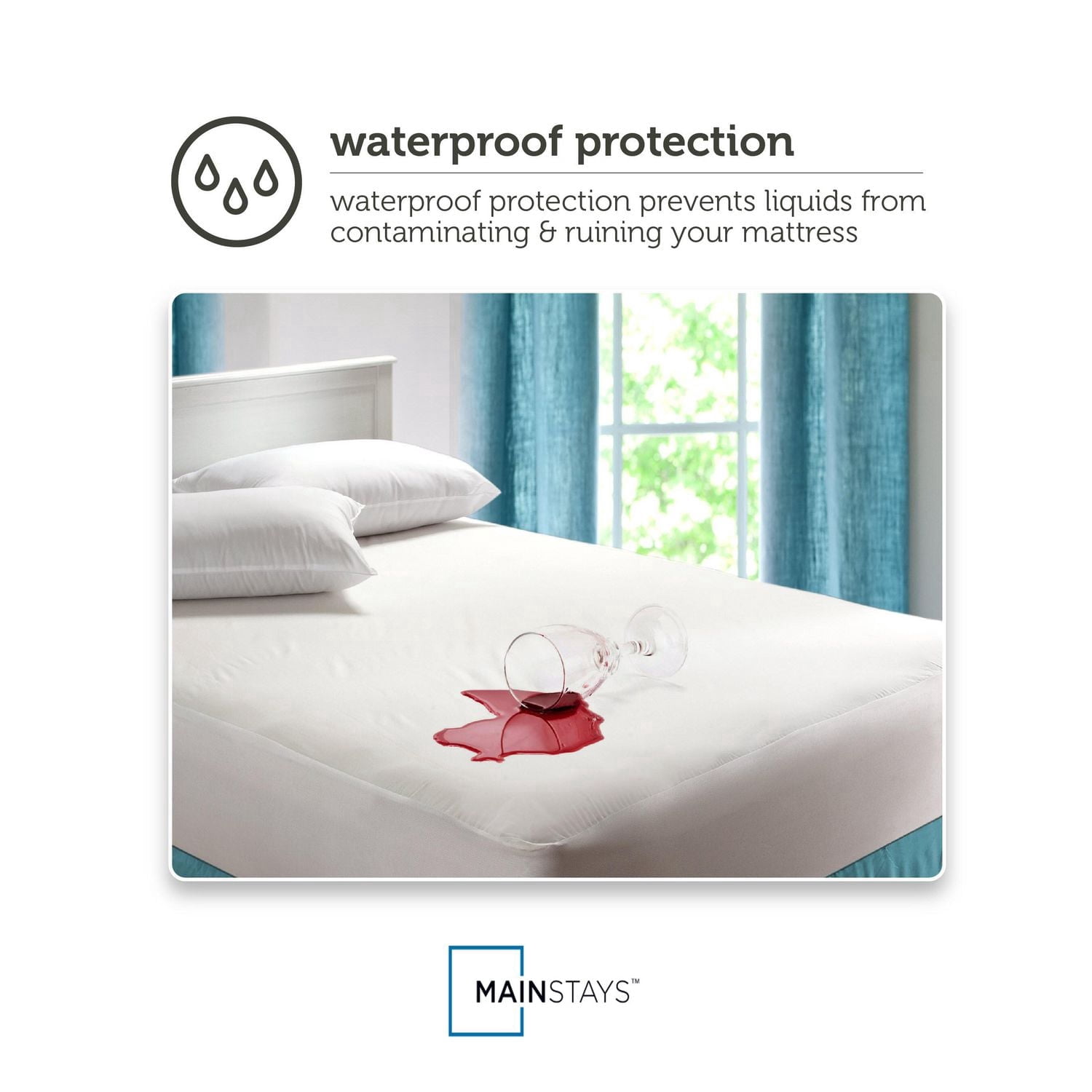 Mainstays Protège-matelas imperméable en tricot doux, Double – Ajusté