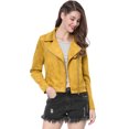 thumbnail image 2 of INSPIRE CHIC Women Short Soft Zip Up Faux Suede Biker Moto Jacket, 2 of 2