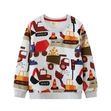 GDREDA Chandails à Capuchon et Chandails pour Garçons Chandails pour Tout-Petits Garçons Dinosaure Manches Longues Chandail à Enfiler Col Rond Chandails T-Shirt Dessin Animé Hauts de Sport pour Enfants
