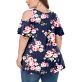thumbnail image 3 of CHUANK Women‘s Plus Size Cold Shoulder Tunic Top Summer Short Sleeve Blouse, 3 of 7