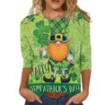 thumbnail image 1 of QIPOPIQ T-Shirts à Manches Longues pour Femmes à Col Rond St. Patrick's Day T-Shirts Tunique T-Shirt Imprimé Shamrock T-Shirt Vert Chanceux T-Shirt à Col Rond St Patricks Day T-Shirts Manches 3/4 Hauts T-Shirt Offres de Chemises des Fêtes, 1 of 4