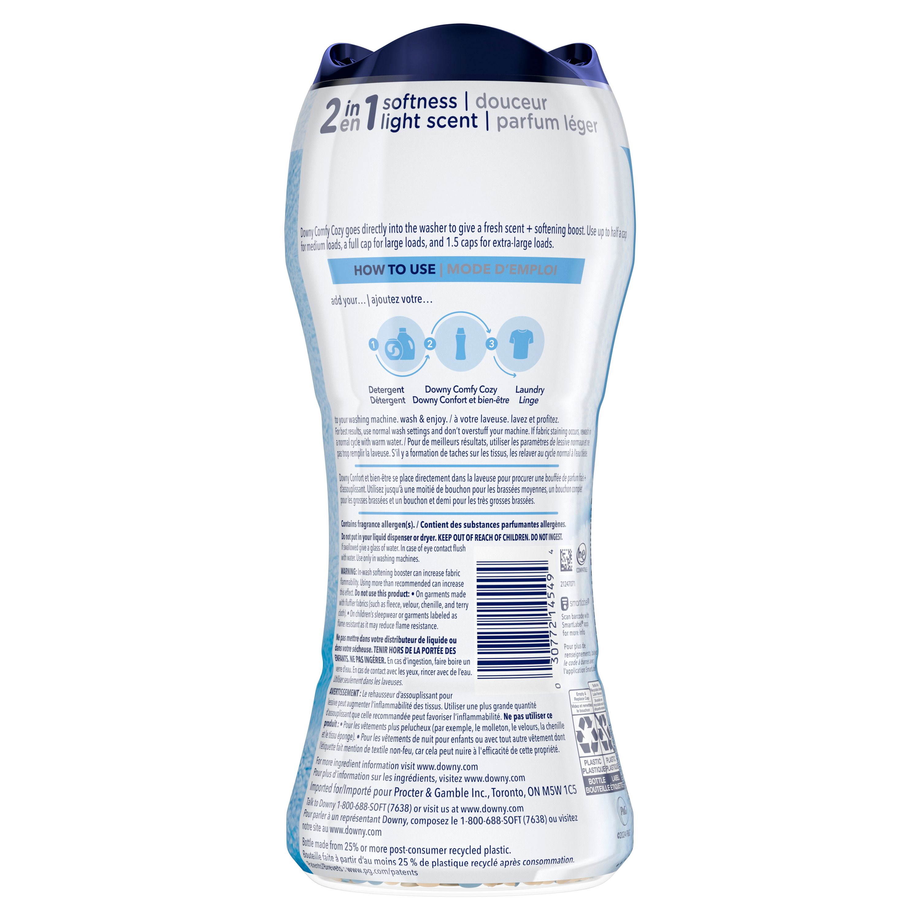 Perles rehausse-parfum pour lessive Downy Confort et bien-être, parfum Pluie de prairie, Douceur et fraîcheur