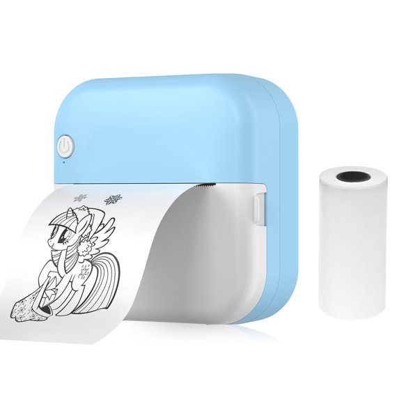 Riwcyla Thermal Printer Multifunction Portable Sticker Maker Instant Photo Inkless Printing Support BT Connection for Smartphone with 1 Paper Roll 57mm Compatible with iOS Android System for Pictur