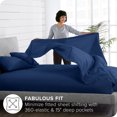 thumbnail image 3 of Ivy Union Microfiber Sheet Set - Breathable - Deep Pocket, Queen, Dark Blue, 3 of 6