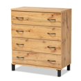thumbnail image 2 of Baxton Studio Maison Wotan Oak Brown Finished Wood 4-Drawer Storage Chest, 2 of 8