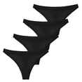 thumbnail image 3 of B91xZ Culotte Bikini Femme Underwears Microfibre Extensible Lisse, Noir P, 3 of 5