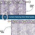 thumbnail image 4 of Vargottam Purple Floral Pattern Sheer Curtains for Short Windows - Set of 2 Panels, 63", Grommet Top, Printed Georgette, Light Filtering Drapes for Kitchen or Bedroom, 4 of 9