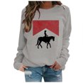thumbnail image 1 of Mode Femme Pull Col Rond Manches Longues Blouses Imprimées Chandail en Molleton Tops, 1 of 1