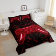thumbnail image 4 of Erosebridal Red Gamepad Bedding Twin Comforter Set, Gradient Geometry Down Comforter, Gaming Sports Decor, Breathable 2pcs, 4 of 7