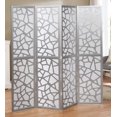 thumbnail image 3 of Roundhill Furniture Giyano 4 Panel Screen Room Divider, Sliver, 3 of 4