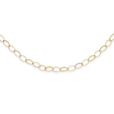 Collier Ovale en Or Jaune 14K 18 Pouces