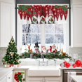 thumbnail image 2 of Ensemble de Rideaux et Cantonnières de Cuisine avec Gnomes de Noël, Traitements de Fenêtre Rouges pour les Fêtes d'Hiver, Cantonnières, Flocons de Neige Blancs, Arbres de Noël, Rideaux Demi/courts pour Petites Fenêtres Café /salon/ Chambre 54x24 Po, 2 of 5