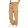 thumbnail image 3 of Kcodviy Men's Rope Loosening Waist Apparel Solid Color Pocket Trousers athletic Sweatpants Loose Sports Trousers, 3 of 8