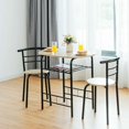 thumbnail image 4 of Costway 3 PCS Dining Set Table and 2 Chairs Home Kitchen Breakfast Bistro Pub Furniture, 4 of 10