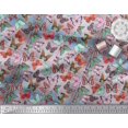 thumbnail image 2 of Soimoi Modal Satin Fabric Colorful Butterfly Printed Fabric 1 Yard 42 Inch Wide, 2 of 5