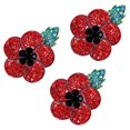 thumbnail image 1 of 5pcs Poppy Badges Pin Brooch Crystal Enamel Badge 2020 Red Poppy Branch, 1 of 8