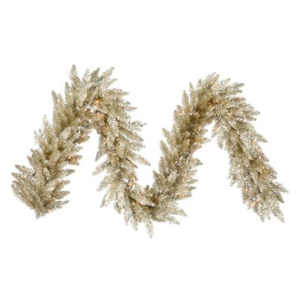 Vickerman Vickerman 9' Champagne Artificial Christmas Garland Unlit -K166414