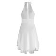 thumbnail image 5 of XDZJLR Womens Dresses formal Solid Halter Neck Button Chiffon Splice A Line Skirt, 5 of 5