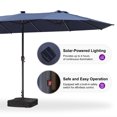 thumbnail image 3 of PURPLE LEAF 15ft Patio Market Umbrella with Solar LED and Base Double-Sided Pool Umbrellas for Pool Beach Deck Backyard Navy Blue, 3 of 9