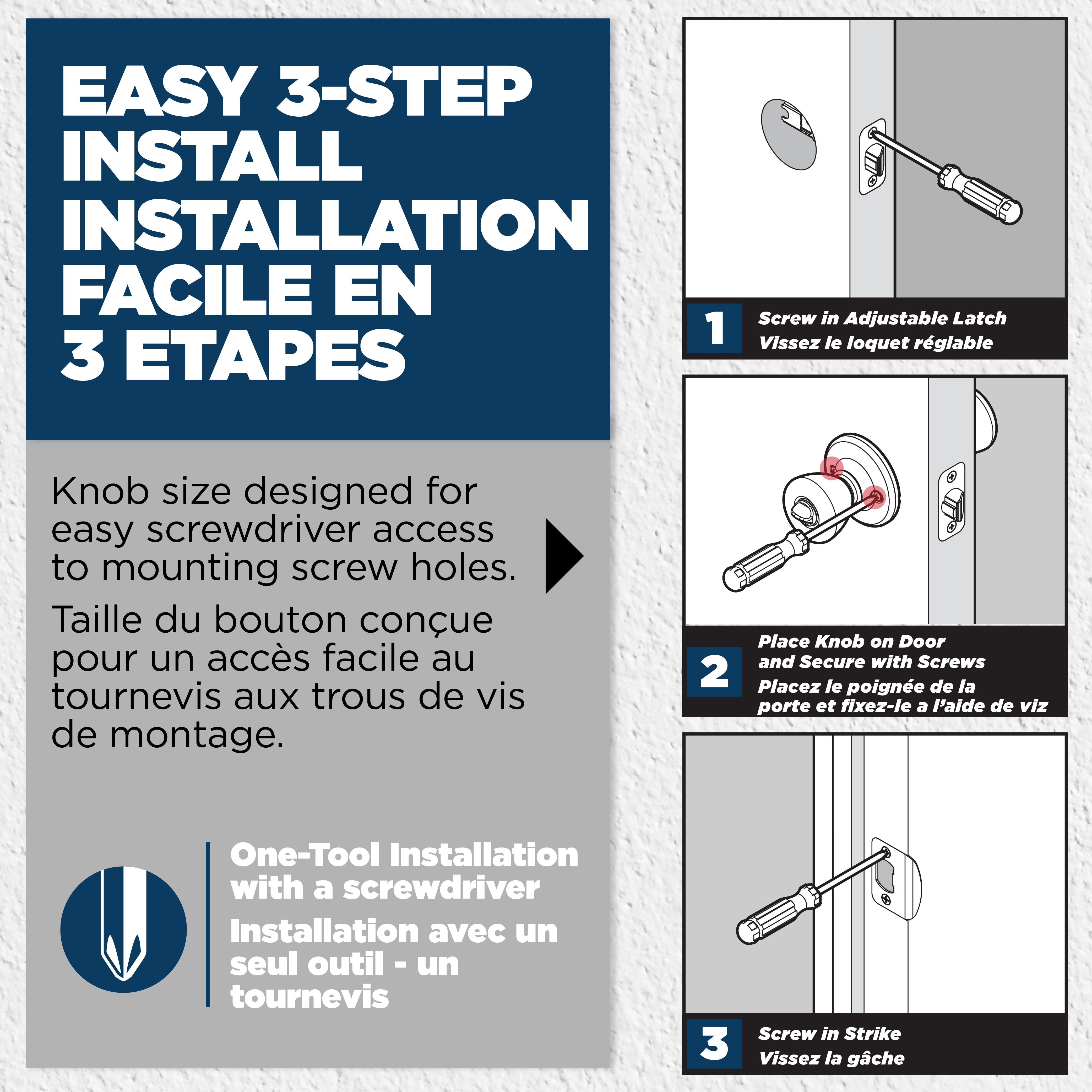 Weiser Safe Lock Regina Matte Black Exterior Keyed Door Knob/Entry Door Handle