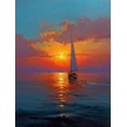 thumbnail image 1 of Qisvanset Vibrant Sunset Reflection Canvas Print 12x16 Inch Hotel Lobby Art, 1 of 8