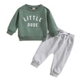 thumbnail image 1 of Hiiyo Boys Fall Clothes Sets Letter Print Pullover Sweatshirt + Pants Tracksuits, 1 of 3