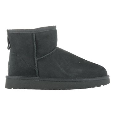 Ugg Bottes en Suède Noires à la Cheville pour Femmes Classic Mini II en Cuir - 7M