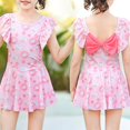 thumbnail image 1 of Kids Girls Rash Guard Swimsuit Cute Print Sun Protection Long Sleeve Toddler Bathing Suit L Girls Clothing, 1 of 8
