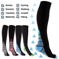 thumbnail image 2 of 1 Paire de Bas de Compression pour Hommes et Femmes Varices Anti-Fatigue Vol Course Gris-P/M, 2 of 12
