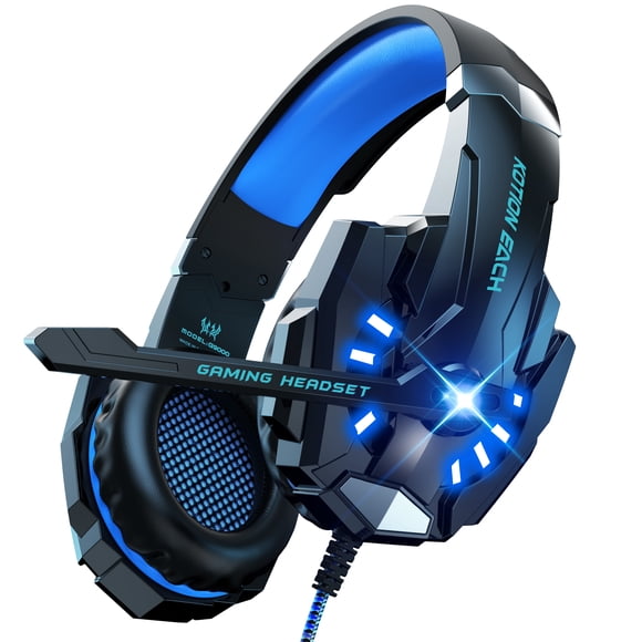 VEATOOL Gaming Headset with Mic, Compatible with PS4 PS5 Xbox One PC Laptop, Over-Ear Headphones with LED Light, Noise Canceling Mic, 7.1 Stereo Surround Sound,Soft Earmuffs for Nintendo Series X|S