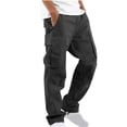 thumbnail image 2 of cllios Cargo Pantalon pour Hommes Coupe Décontractée Pantalon de Travail Pantalon Militaire d'Extérieur Pantalon de Course Jambe Droite Pantalon Cargo Multi-Poches, 2 of 9