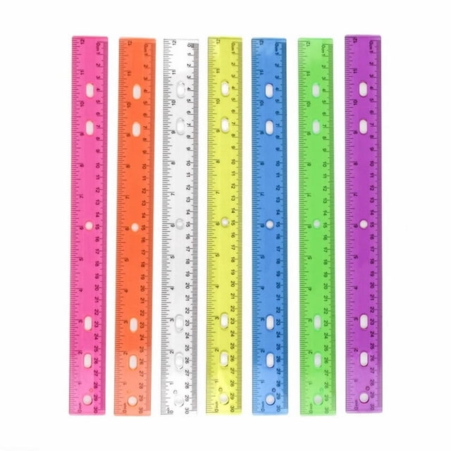 LQXZWJY 6 Pack Clear Plastic Rulers 12 Inch,Transparent Assorted Color Metric Bulk Rulers with Inches and Centimeters, Rulers Bulk,Ideal Back to Office Home Supplies