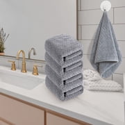 4 Pack - Velvet Bath Towel Set - Super Absorbent & Quick Dry Towels for Adults Extra Thick & Large Plush Towels Soft Lint-Free, Dark Gray, JKODE