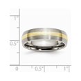 thumbnail image 2 of Incrustation d'Or 14k en Titane Gravable 6 mm, Bracelet Poli Brossé Taille 9, Bijoux Cadeaux pour Femmes, 2 of 4
