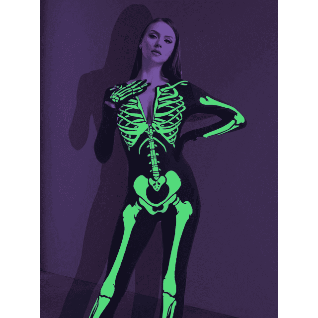 Adult Glow In The Dark Skeleton Costume