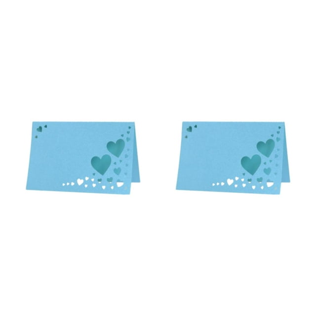 Maytalsory 1/2/3/5 50pack/lot Add Touch Of Class With Wedding Elegant Name Cards Smooth Surface blue 2PCS