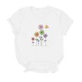 thumbnail image 4 of EQWLJWE Hauts d'Été pour Femmes Hauts pour Femmes Liquidation Femmes T-shirt Décontracté Imprimé Col Rond Manches Courtes Chandail Blouse Hauts, 4 of 4