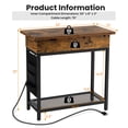 thumbnail image 2 of Gymax 2 Pcs Table de Chevet Station de Charge Industrielle Table de Nuit Poche Latérale USB, 2 of 10