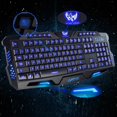thumbnail image 1 of Ktaxon Cool Multimédia 3 Couleurs LED Rétroéclairage Lumineux USB Câblé Clavier de Jeu PC, 1 of 7