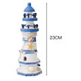 thumbnail image 3 of Wooden Lighthouse Model Ornaments Creative Craft Tabletop Statue Gift for Housewarming Decor, 3 of 3
