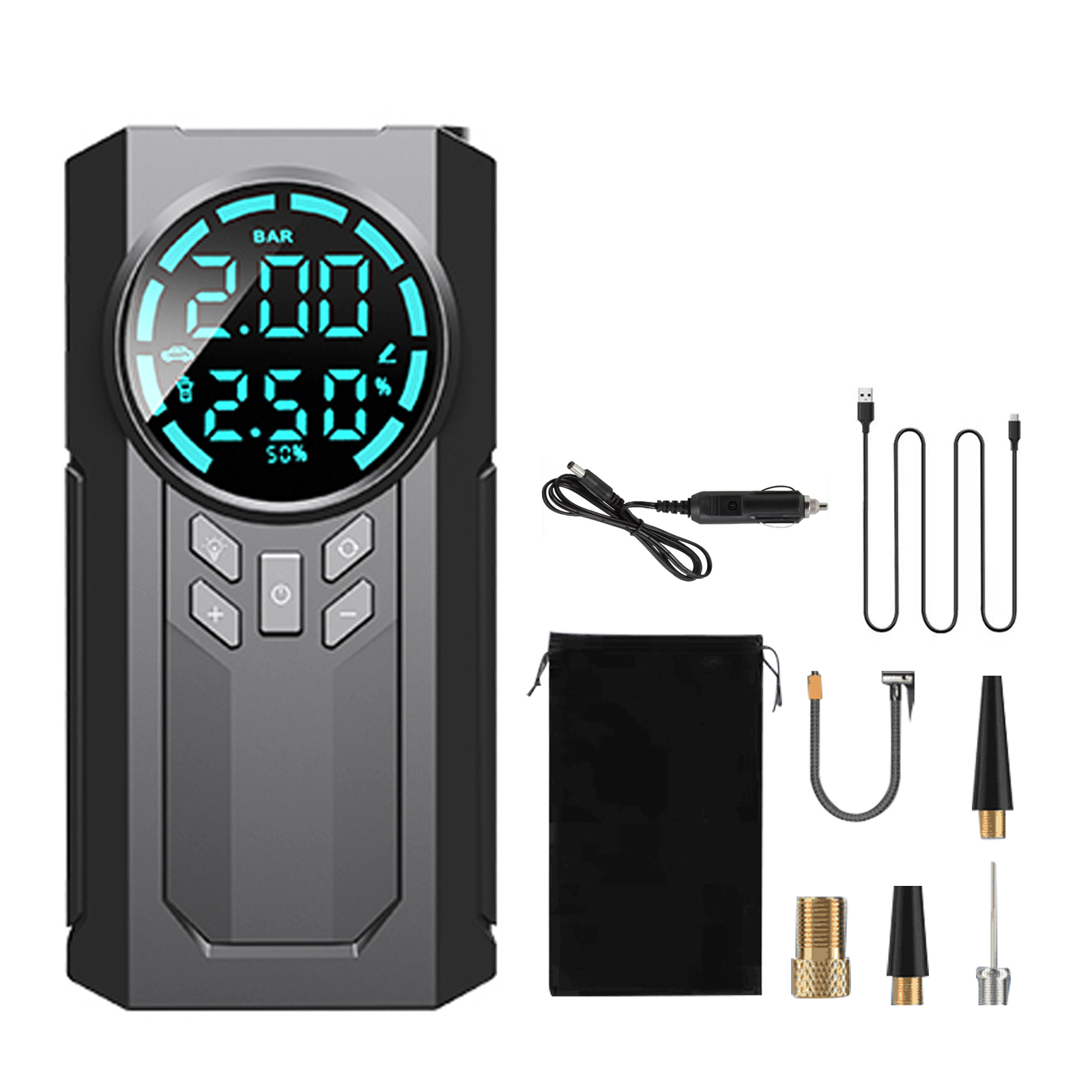 Tire Inflator Portable Air Compressor, 6000mAh Cordless Tire Air Pump, 110 PSI Electric Tire Pump