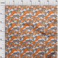 thumbnail image 3 of oneOone Rayon Orange Fabric Skull Sewing Material Print Fabric By The Yard 56 Inch Wide, 3 of 4