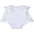 thumbnail image 1 of Infant Baby Girl Basic Ruffle Long Sleeve Cotton Romper Bodysuit Tops Clothes, 1 of 3