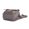 thumbnail image 4 of Mens Vintage Canvas Shoulder Messenger Bag Chest Leather Patchwork Messenger Bag(255GREY), 4 of 5