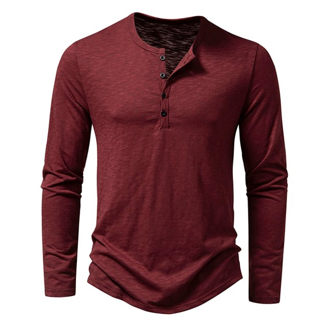 T-Shirt à Manches Longues pour Hommes Hommes Décontracté Uni Chandail à Manches Longues Col Rond T-Shirt Hauts Blouse T-Shirts pour Hommes Mode Into the Am T-Shirts pour Hommes T-Shirt à Manches Longues
