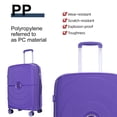 thumbnail image 3 of Travelhouse Ensemble de 3 Pcs de Valises Rigides, Valise Rigide Légère Extensible avec Cadenas TSA et Roues Pivotantes, Violet, 3 of 8